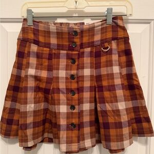 Jr. Size 5 NWT Orange and Purple Plaid Skater Skirt